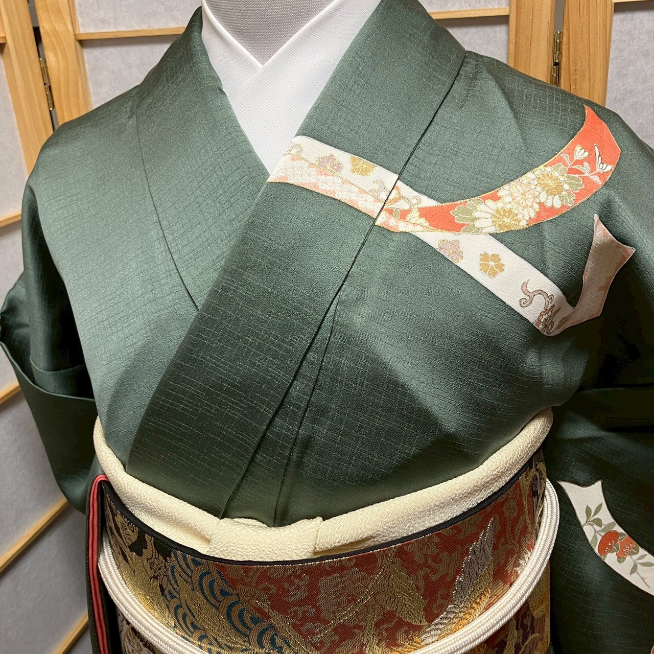 7126# Japanese Kimono Vintage Womens Silk Fabric Robe Kimono only sold