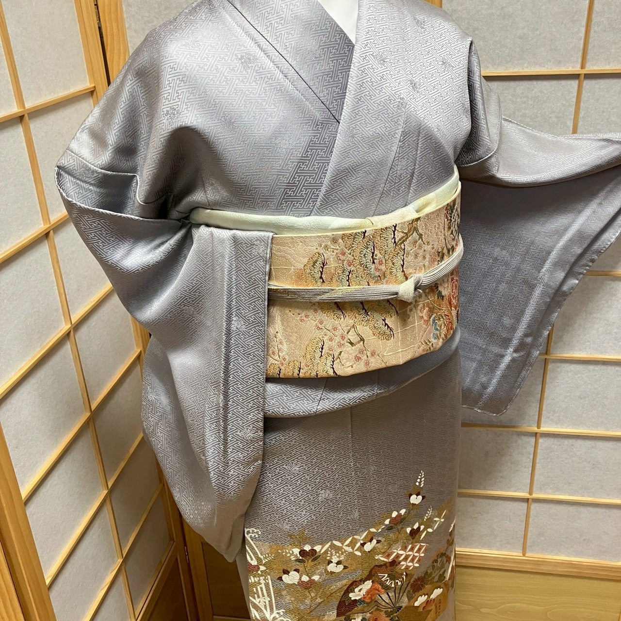 7127# Japanese Tomesode Kimono Vintage Womens Silk Fabric Robe Kimono only sold