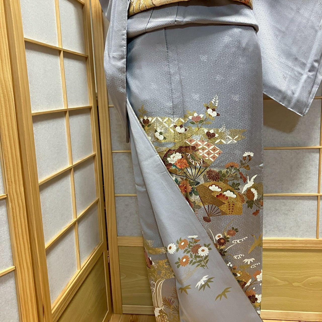 7127# Japanese Tomesode Kimono Vintage Womens Silk Fabric Robe Kimono only sold