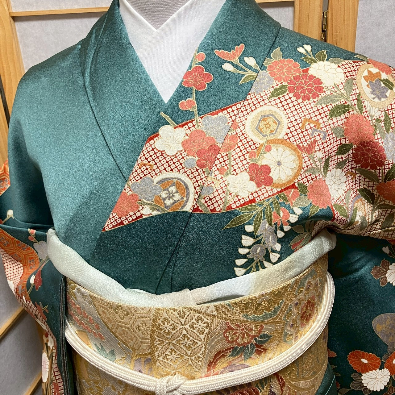 7128# Japanese Kimono Vintage Womens Silk Fabric Robe Kimono only sold