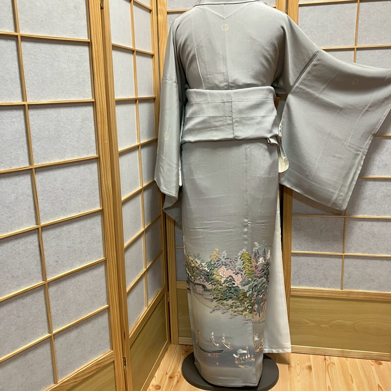 7129# Japanese Tomesode Kimono Vintage Womens Silk Fabric Robe Kimono only sold