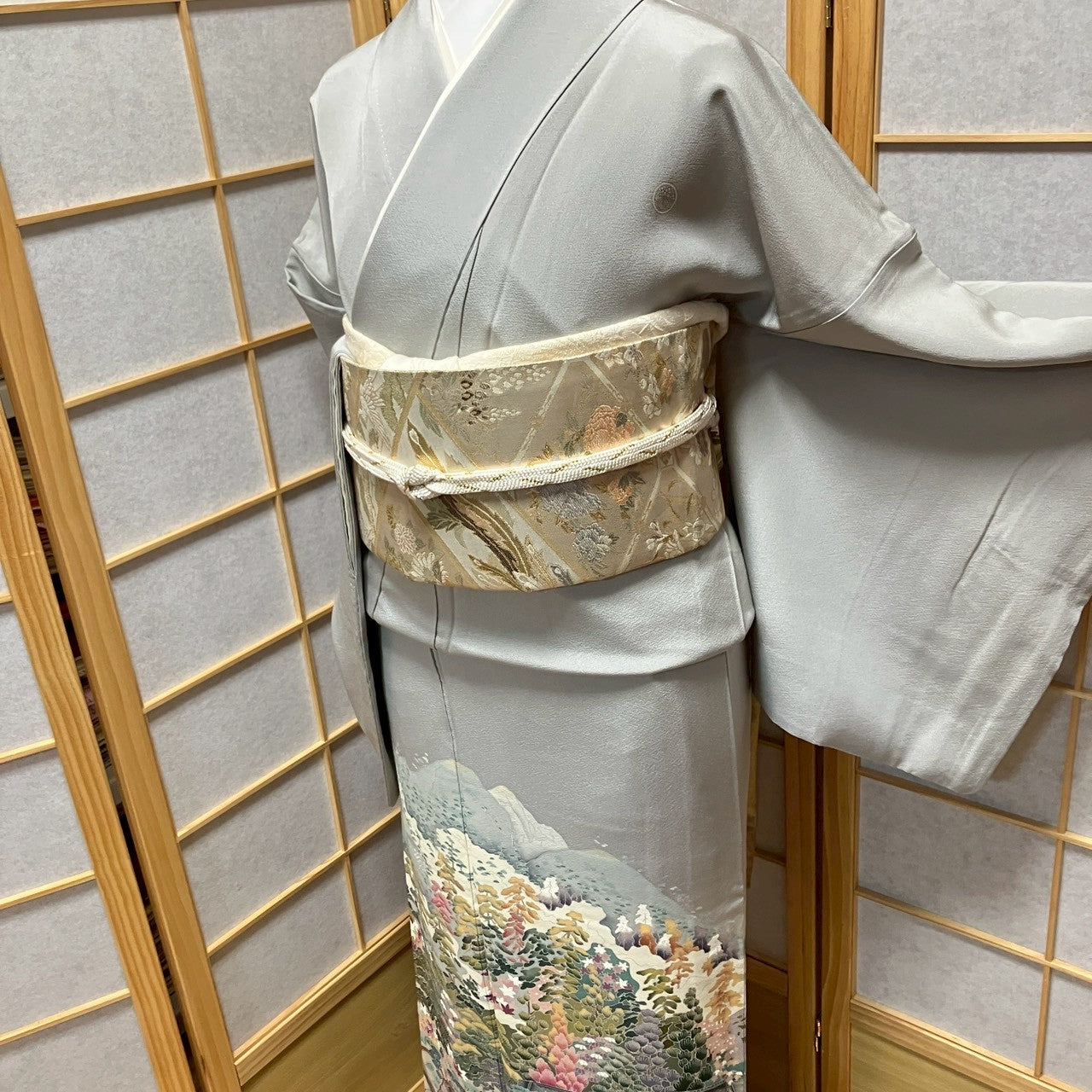 7129# Japanese Tomesode Kimono Vintage Womens Silk Fabric Robe Kimono only sold