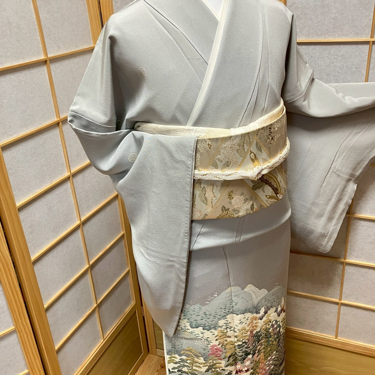 7129# Japanese Tomesode Kimono Vintage Womens Silk Fabric Robe Kimono only sold