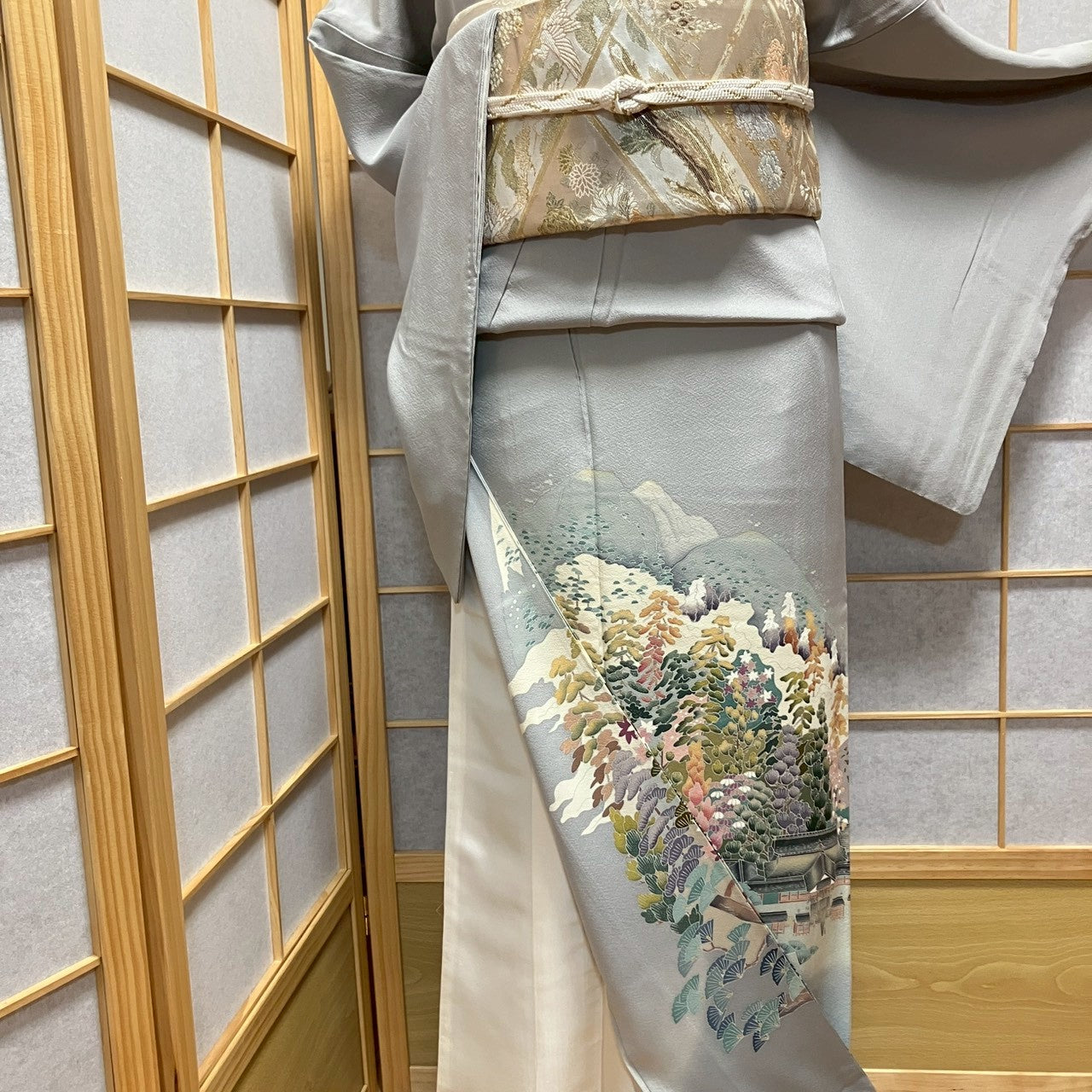7129# Japanese Tomesode Kimono Vintage Womens Silk Fabric Robe Kimono only sold