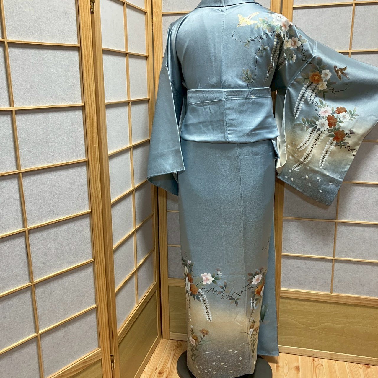 7131# Japanese Kimono Vintage Womens Silk Fabric Robe Kimono only sold