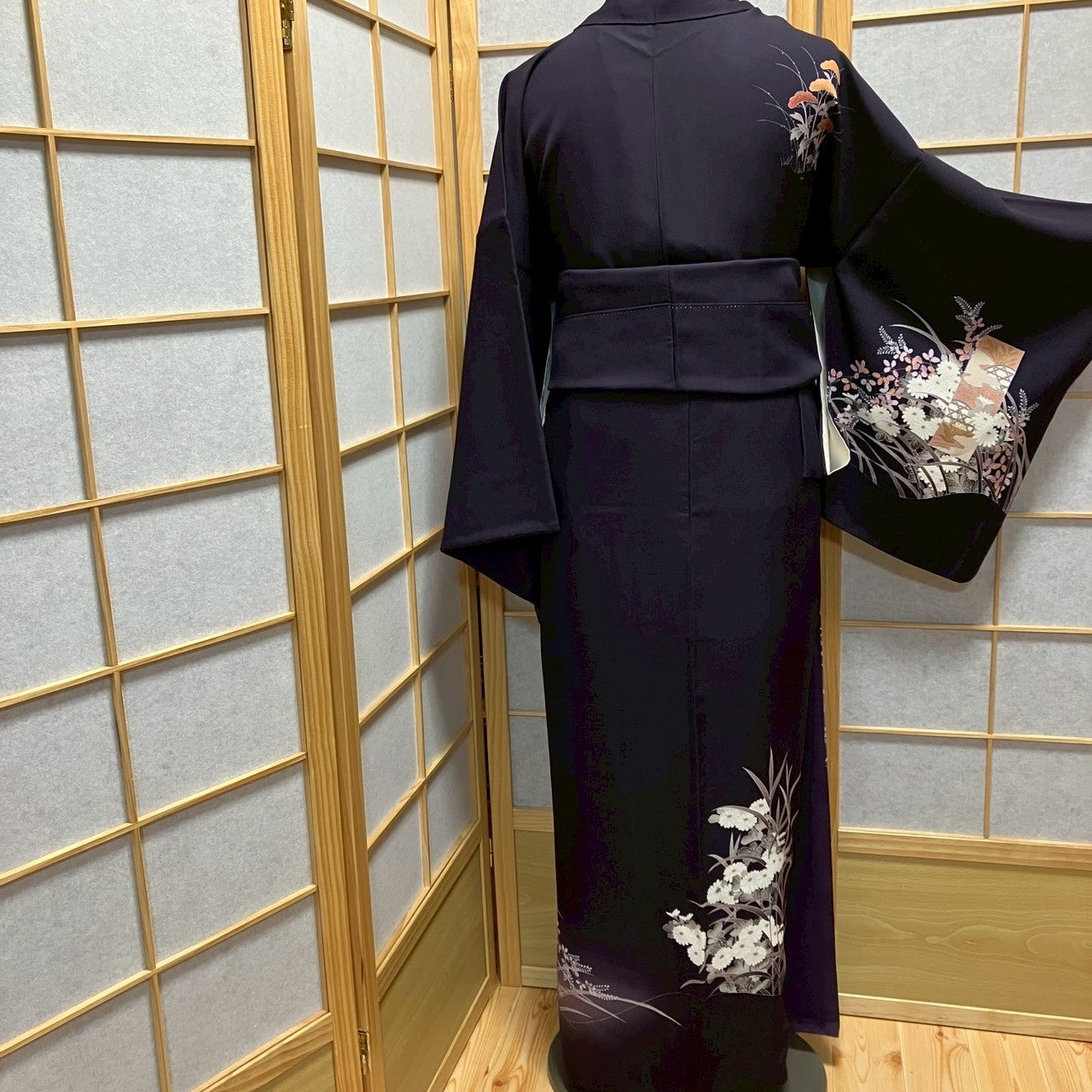 7132# Japanese Kimono Vintage Womens Silk Fabric Robe Kimono only sold