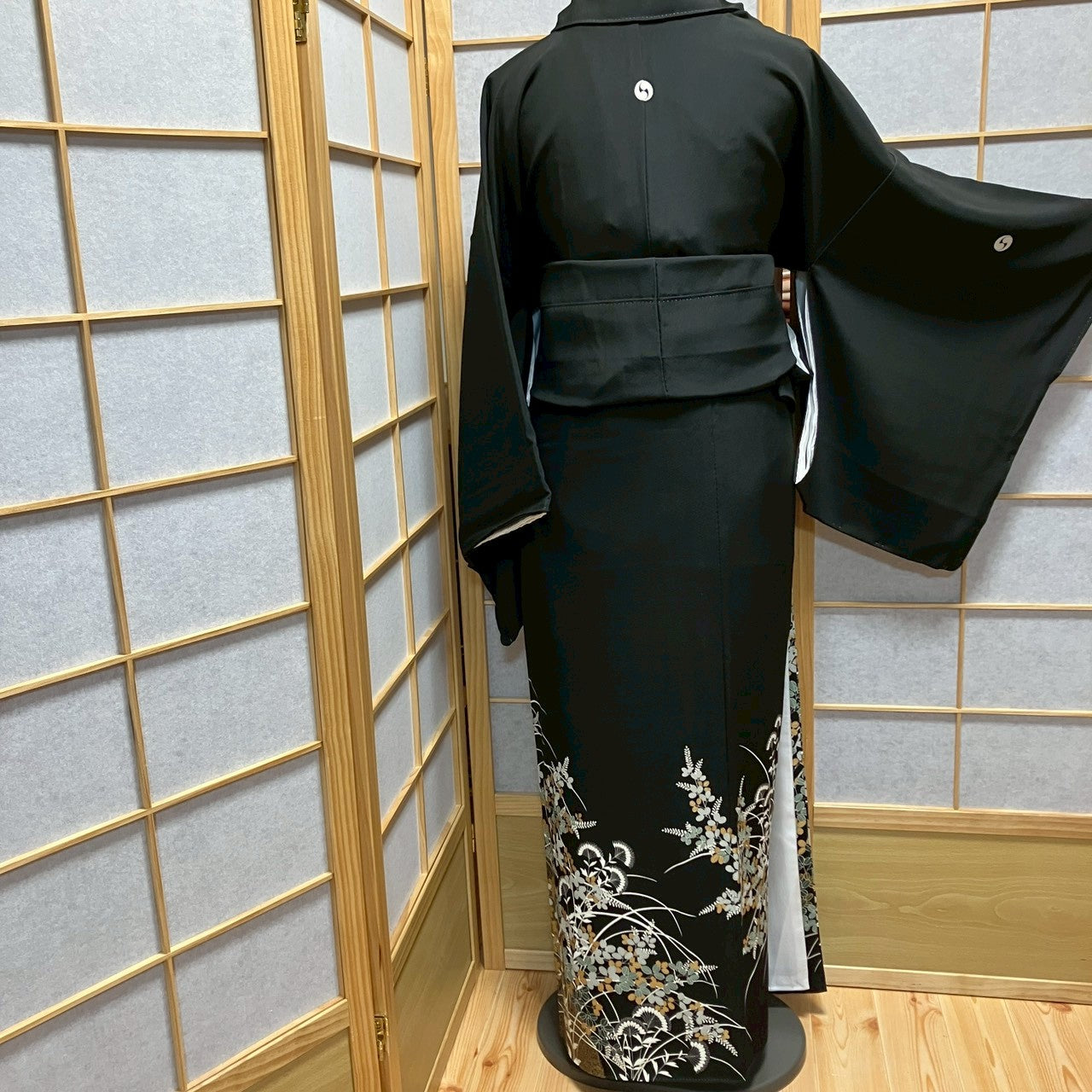 7133# Japanese Tomesode Kimono Vintage Womens Silk Fabric Robe Kimono only sold