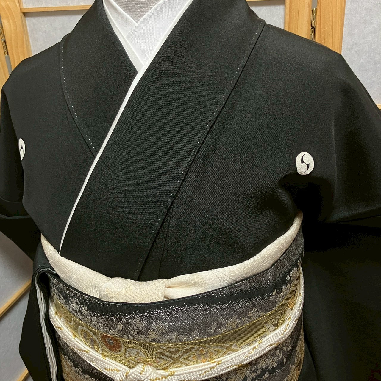 7133# Japanese Tomesode Kimono Vintage Womens Silk Fabric Robe Kimono only sold