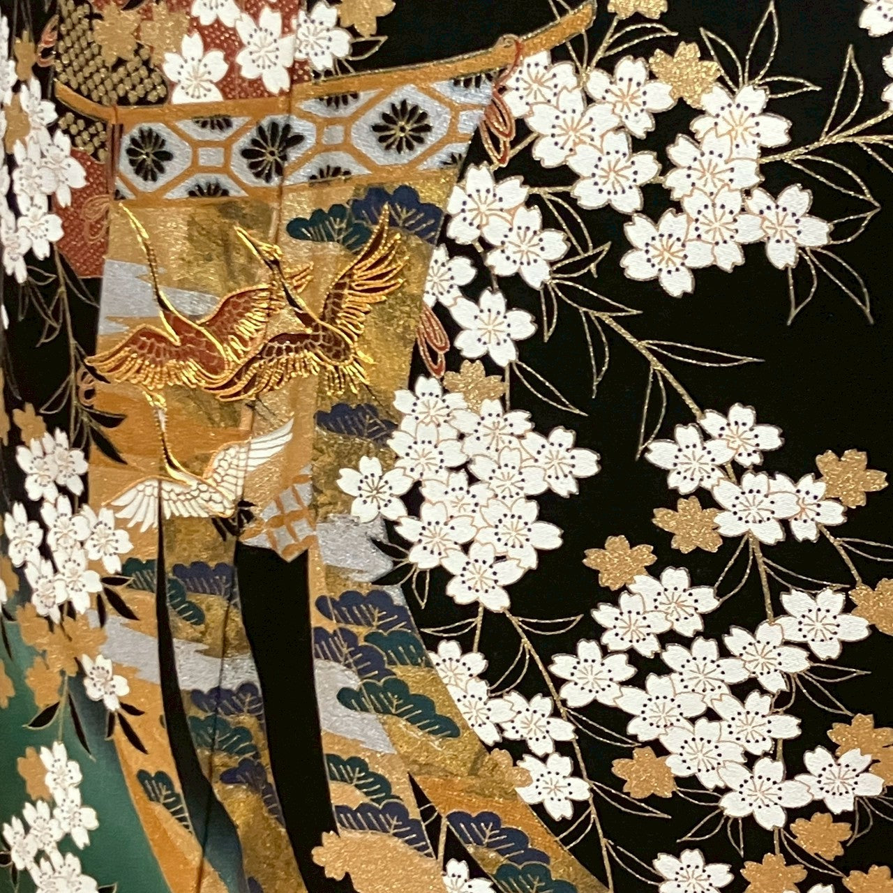 7134# Japanese Tomesode Kimono Vintage Womens Silk Fabric Robe Kimono only sold