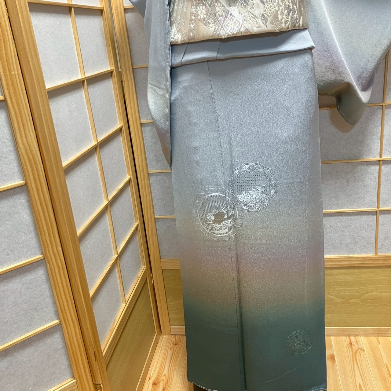 7135# Japanese Kimono Vintage Womens Silk Fabric Robe Kimono only sold