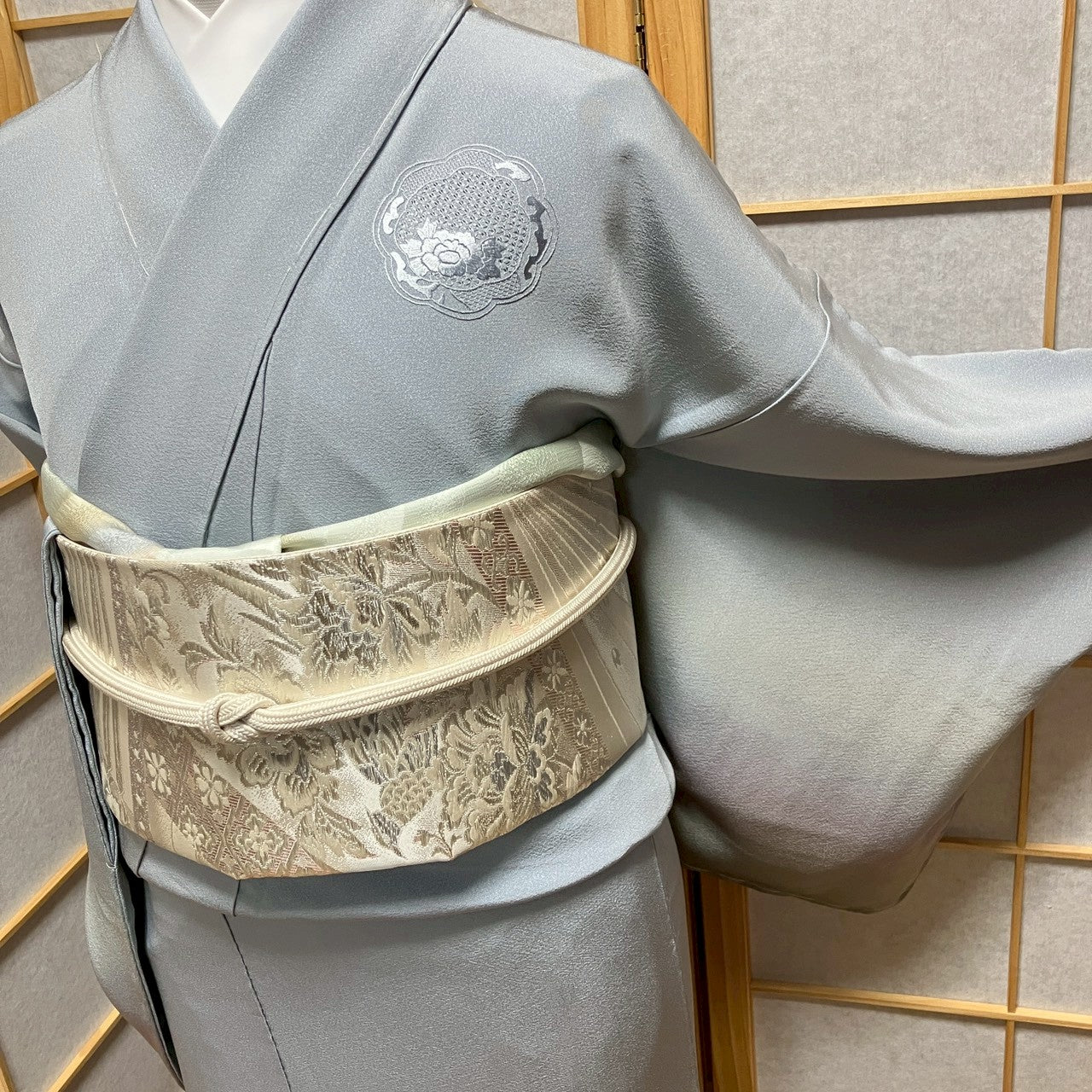 7135# Japanese Kimono Vintage Womens Silk Fabric Robe Kimono only sold