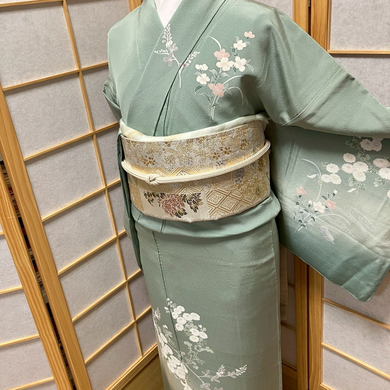 7116# Japanese Kimono Vintage Womens Silk Fabric Robe Kimono only sold