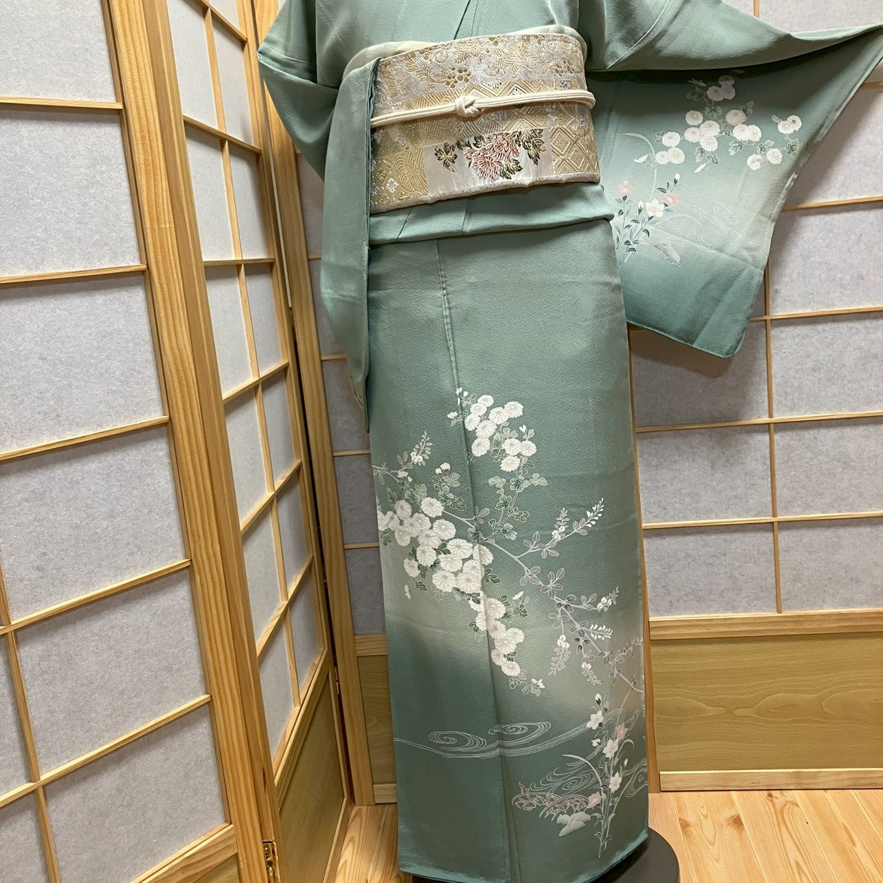 7116# Japanese Kimono Vintage Womens Silk Fabric Robe Kimono only sold