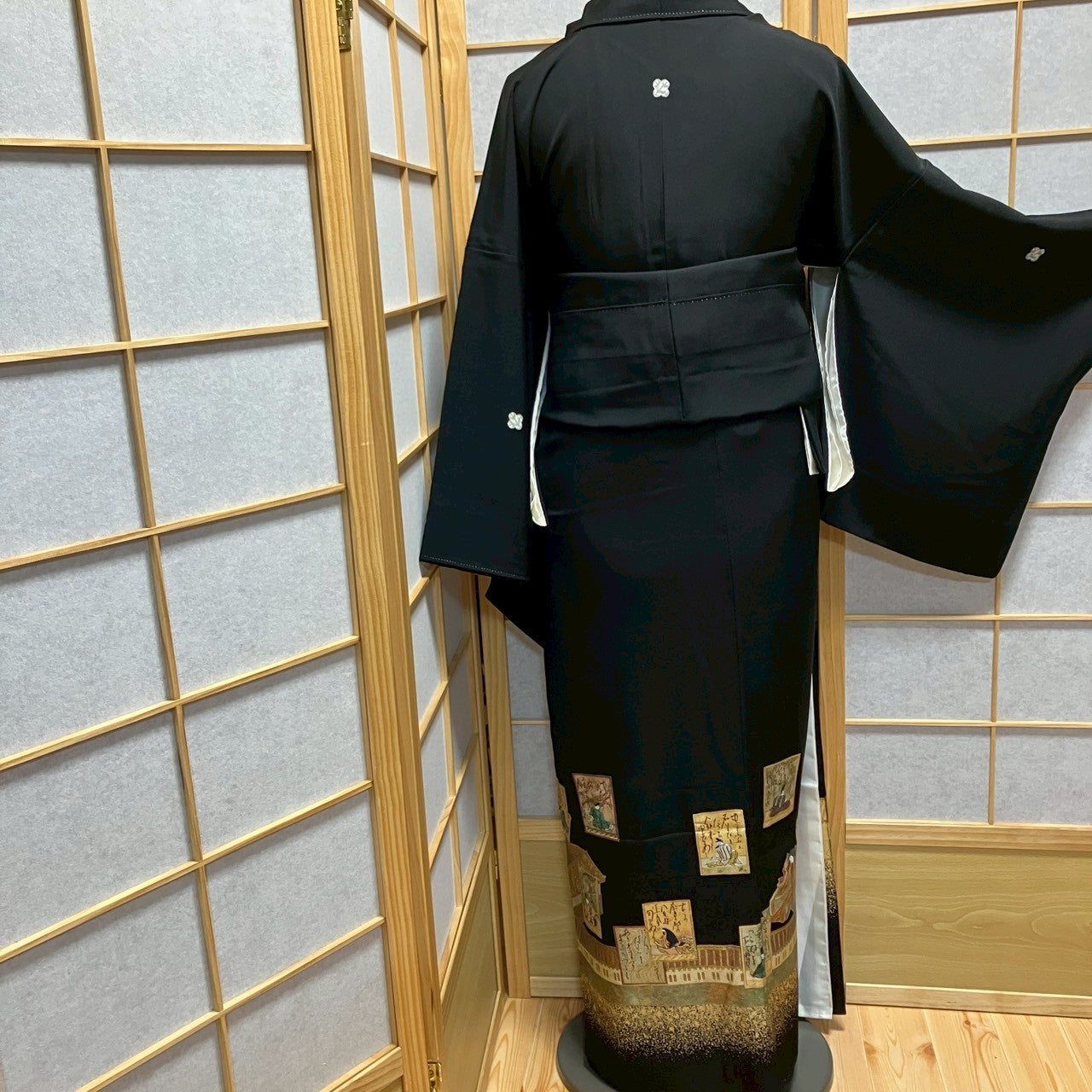 7117# Japanese Tomesode Kimono Vintage Womens Silk Fabric Robe Kimono only sold