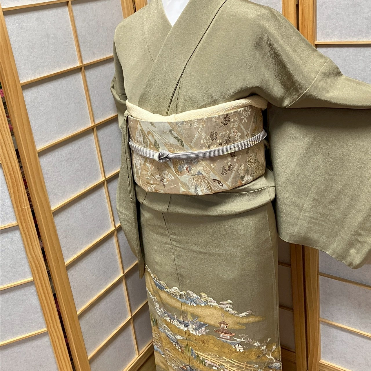 7114# Japanese Tomesode Kimono Vintage Womens Silk Fabric Robe Kimono only sold