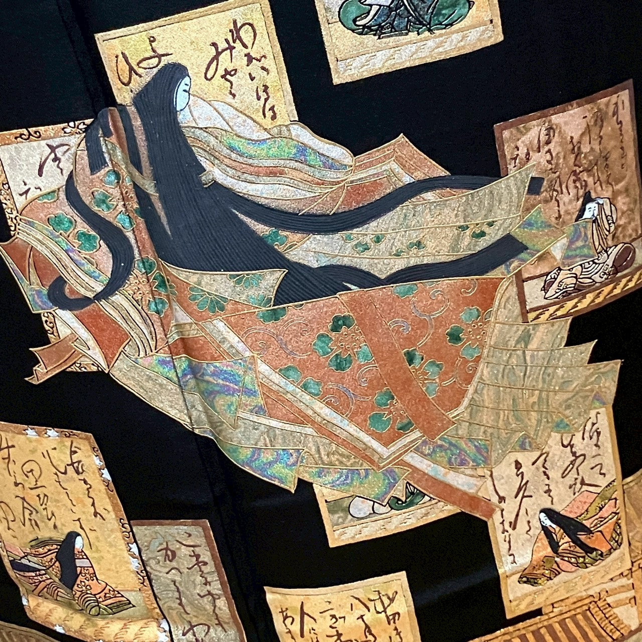 7117# Japanese Tomesode Kimono Vintage Womens Silk Fabric Robe Kimono only sold