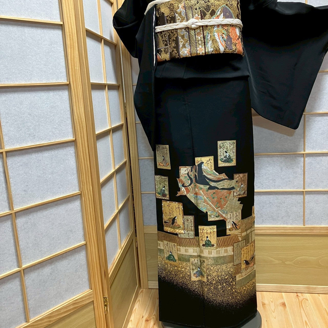7117# Japanese Tomesode Kimono Vintage Womens Silk Fabric Robe Kimono only sold