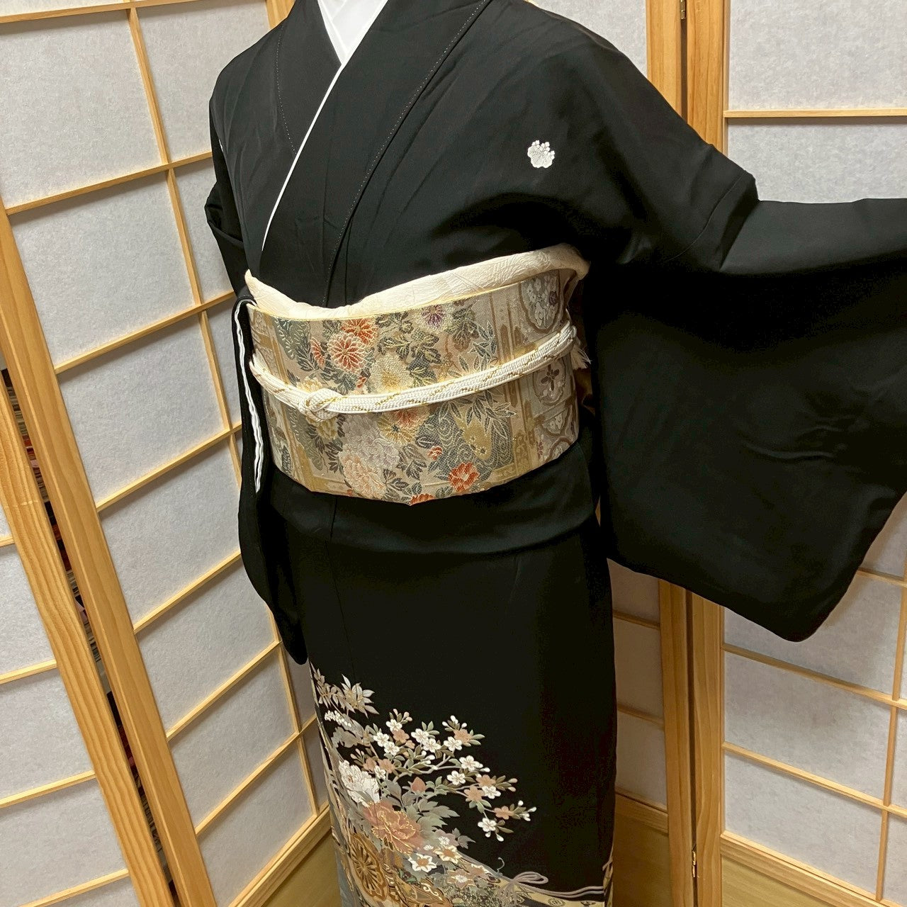 7118# Japanese Tomesode Kimono Vintage Womens Silk Fabric Robe Kimono only sold