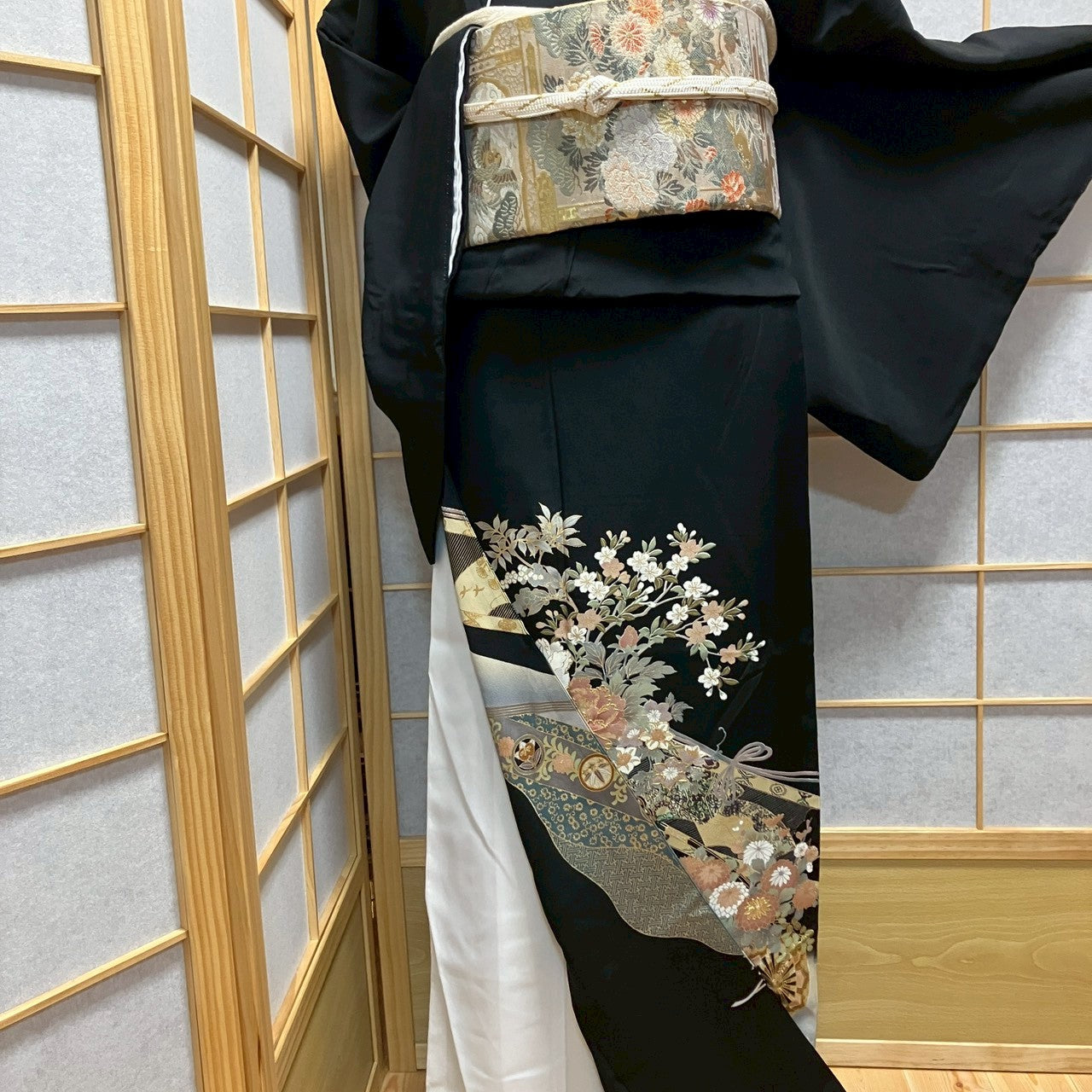 7118# Japanese Tomesode Kimono Vintage Womens Silk Fabric Robe Kimono only sold