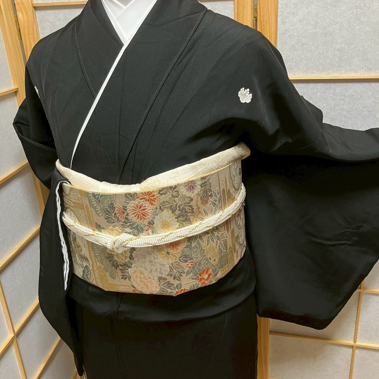 7118# Japanese Tomesode Kimono Vintage Womens Silk Fabric Robe Kimono only sold