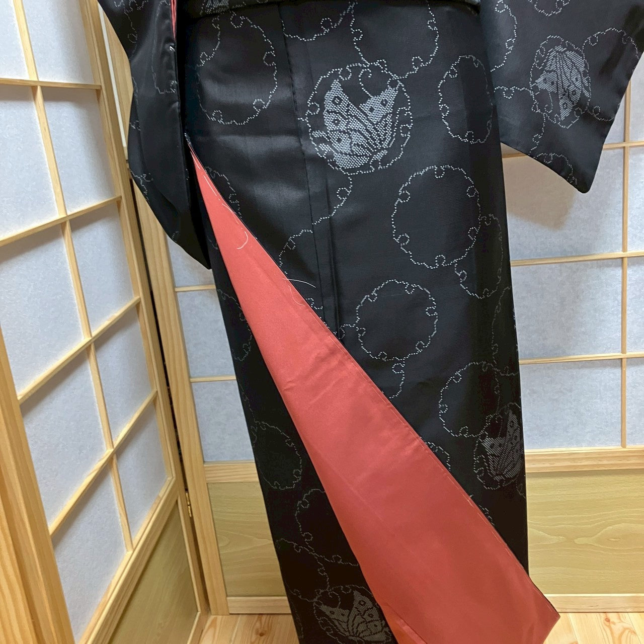 7119# Japanese Kimono Vintage Womens Silk Pongee Fabric Robe Kimono only sold