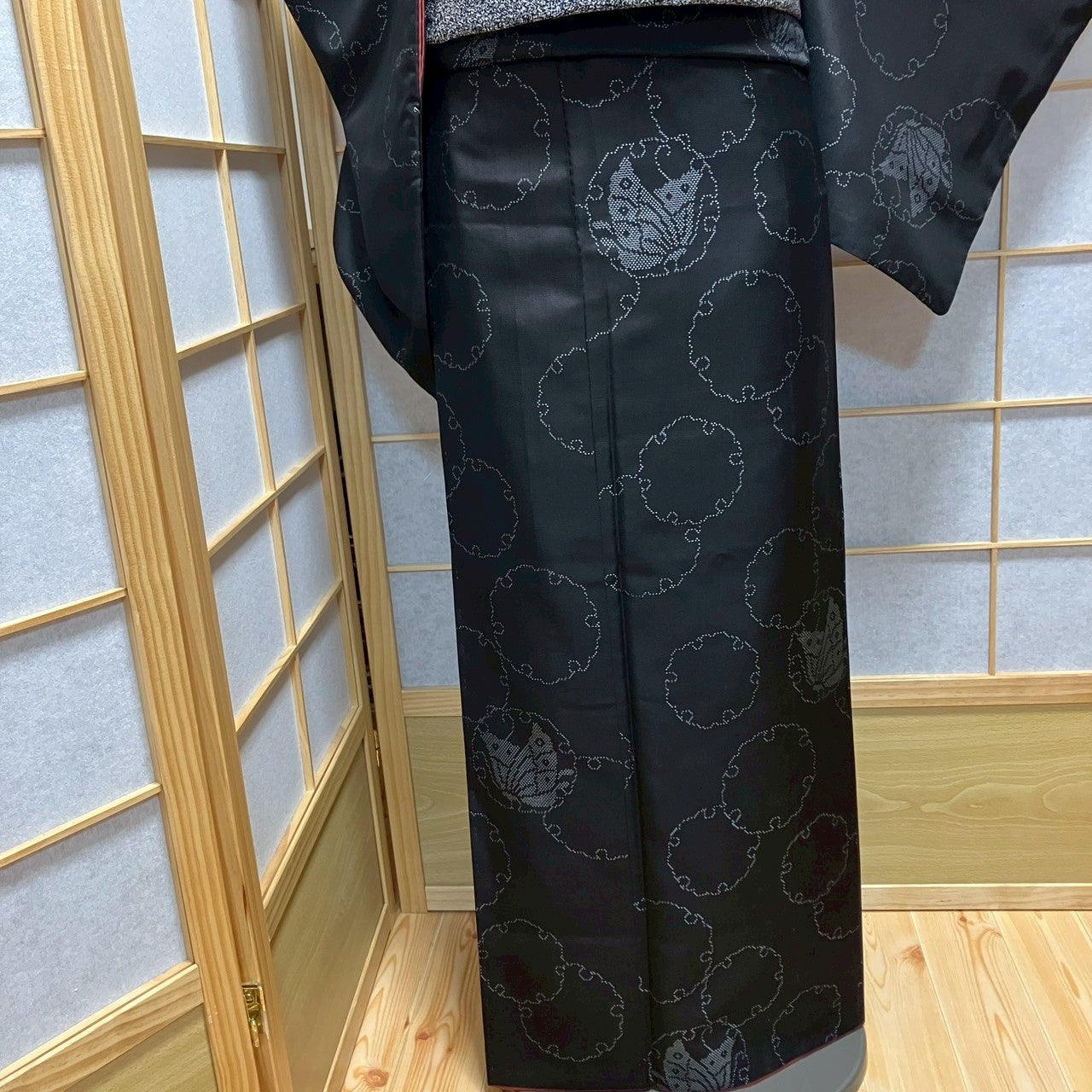 7119# Japanese Kimono Vintage Womens Silk Pongee Fabric Robe Kimono only sold