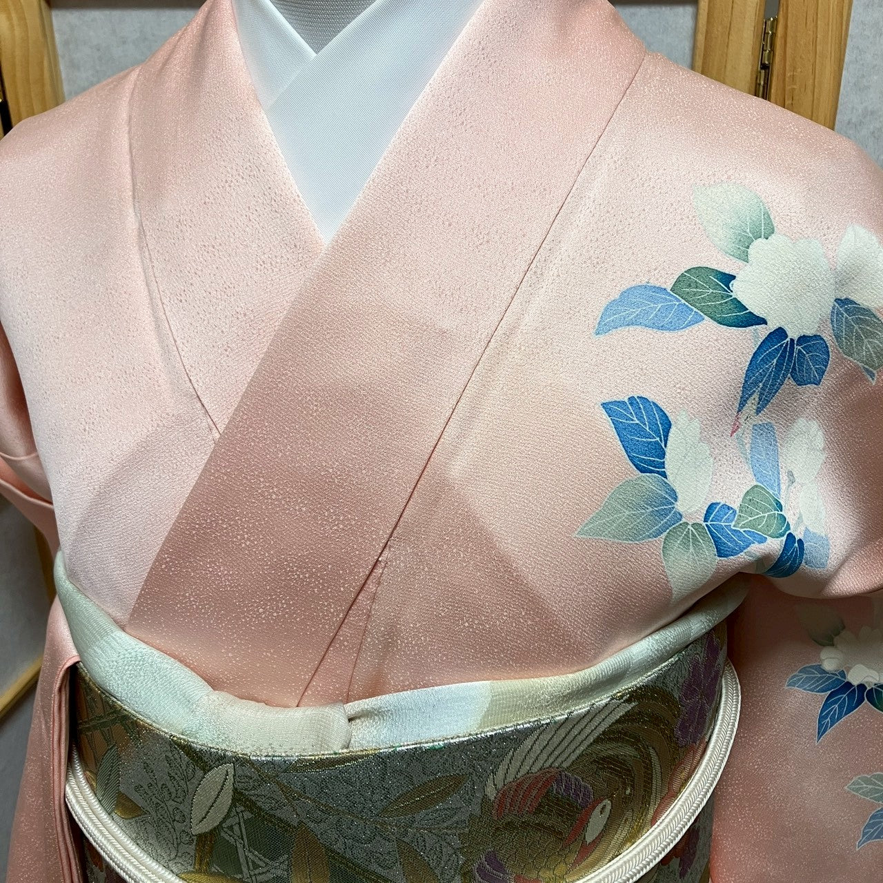 7120# Japanese Kimono Vintage Womens Silk Fabric Robe Kimono only sold Pink
