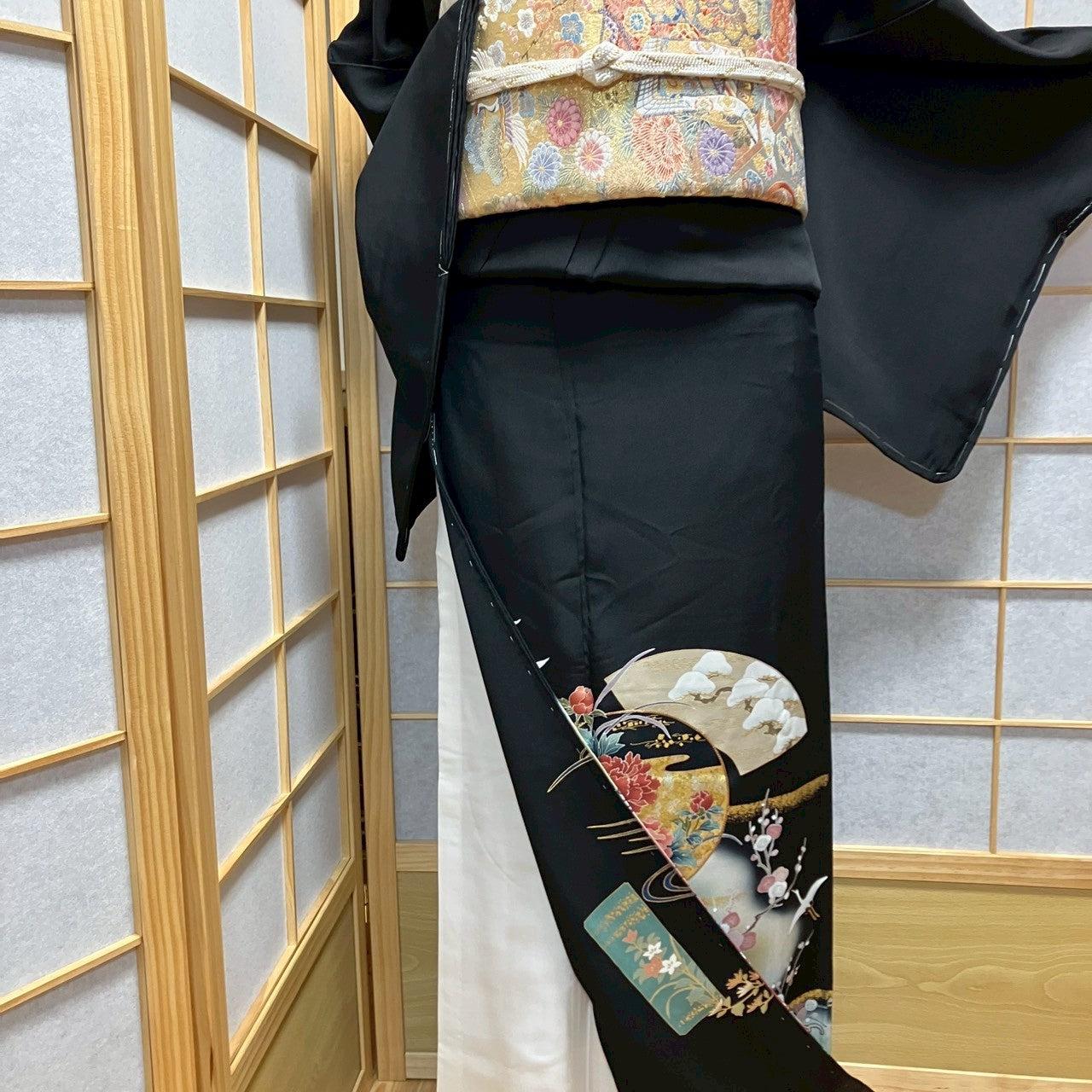 7121# Japanese Tomesode Kimono Vintage Womens Silk Fabric Robe Kimono only sold