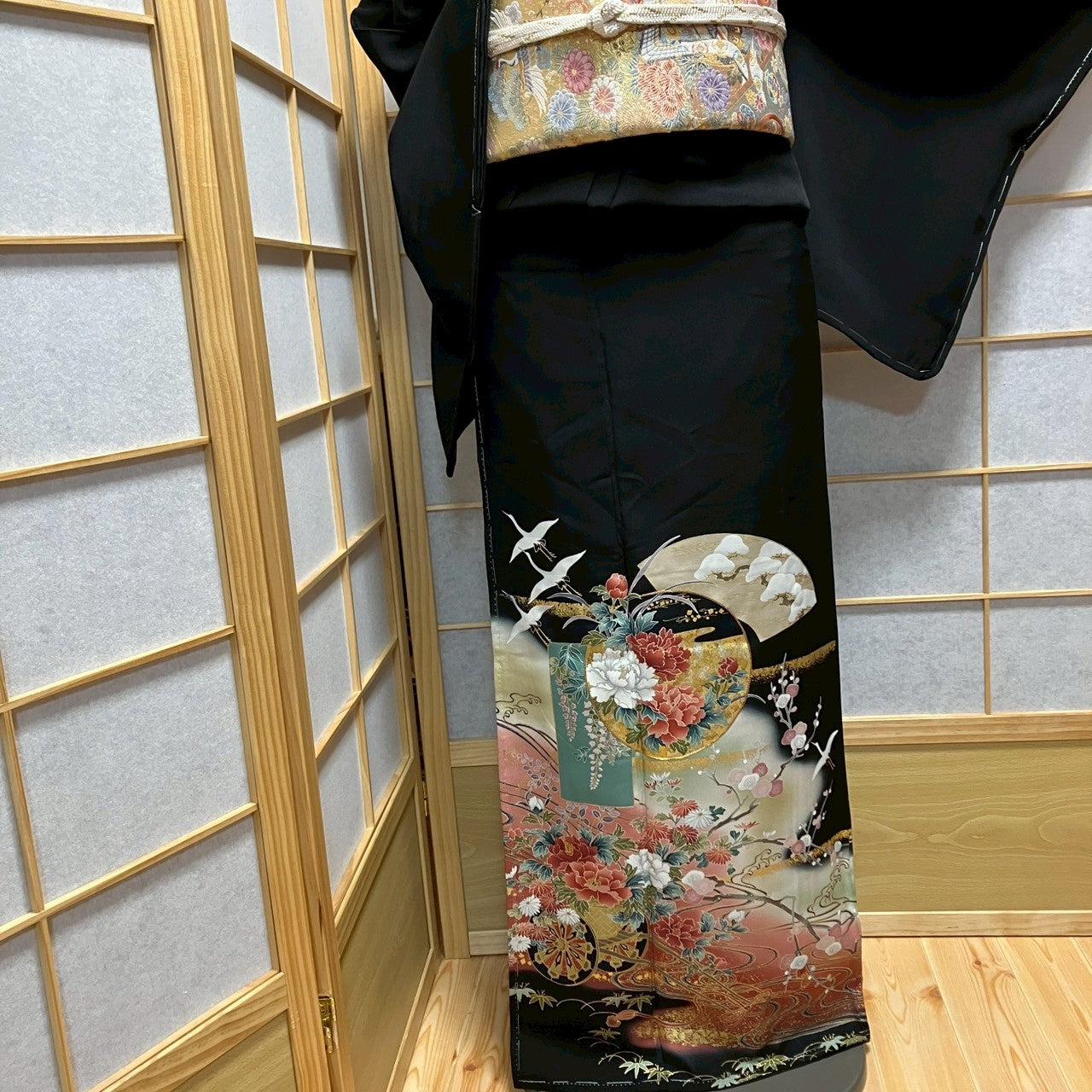 7121# Japanese Tomesode Kimono Vintage Womens Silk Fabric Robe Kimono only sold