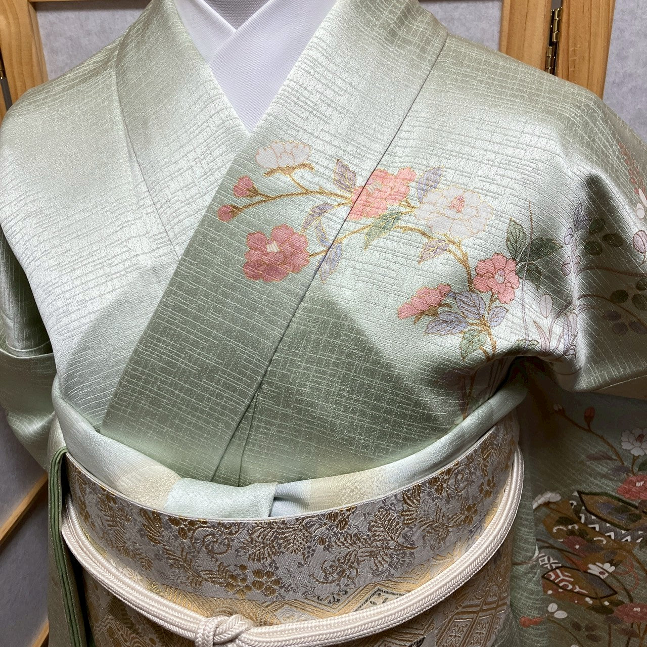 7146# Japanese Kimono Vintage Womens Silk Fabric Robe Kimono only sold