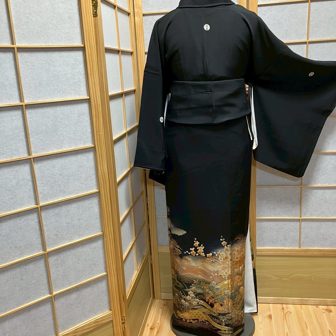 7137# Japanese Tomesode Kimono Vintage Womens Silk Fabric Robe Kimono only sold