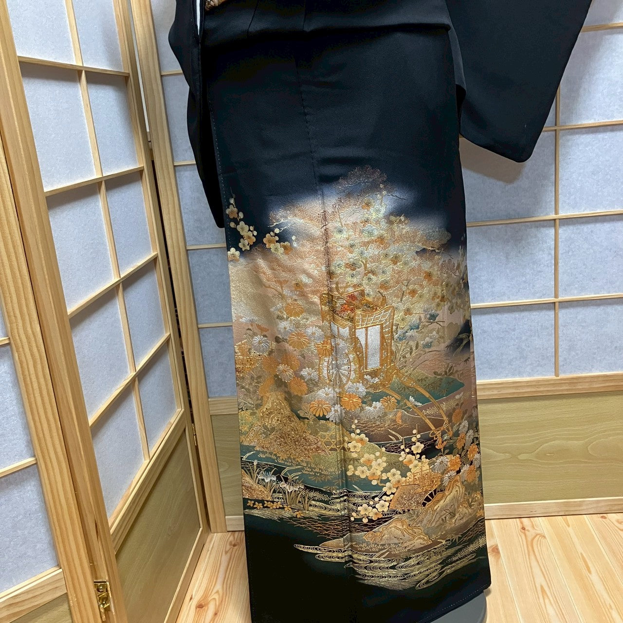 7137# Japanese Tomesode Kimono Vintage Womens Silk Fabric Robe Kimono only sold
