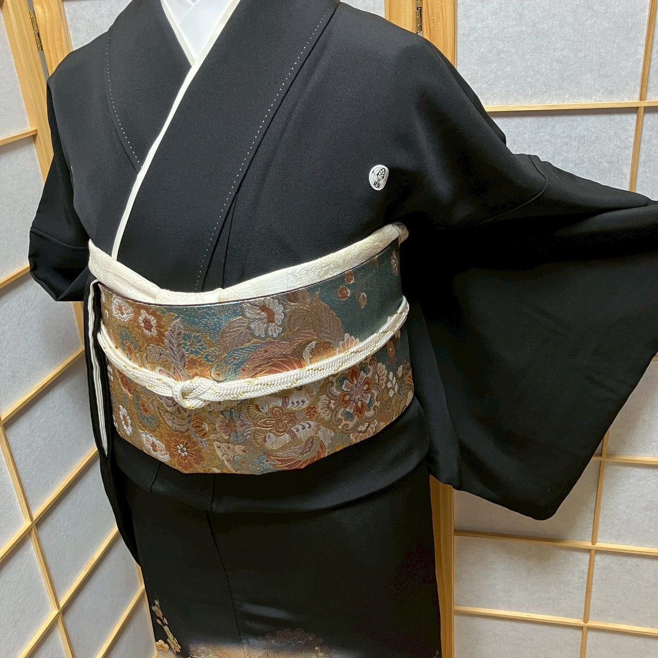 7137# Japanese Tomesode Kimono Vintage Womens Silk Fabric Robe Kimono only sold