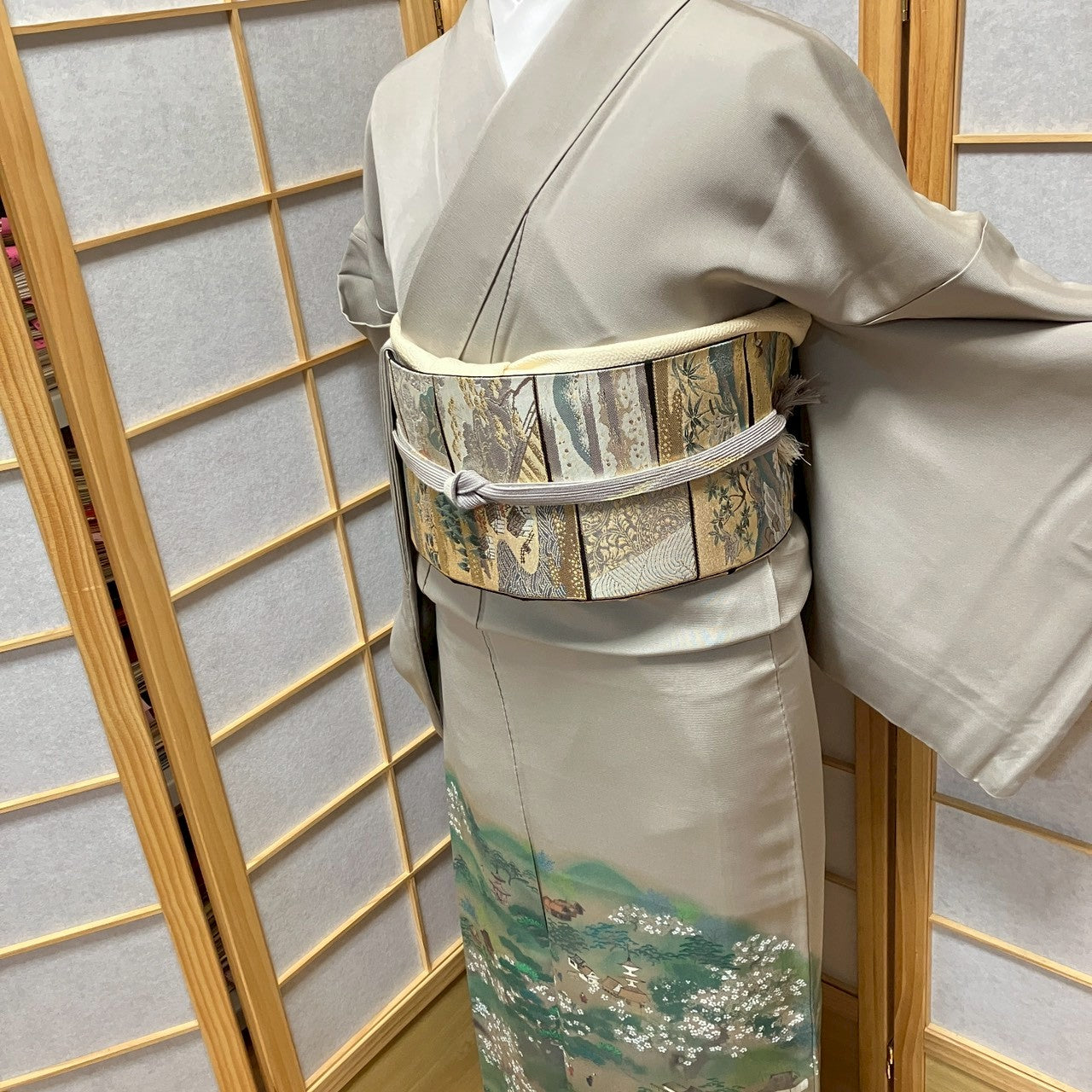 7138# Japanese Kimono Vintage Womens Silk Fabric Robe Kimono only sold
