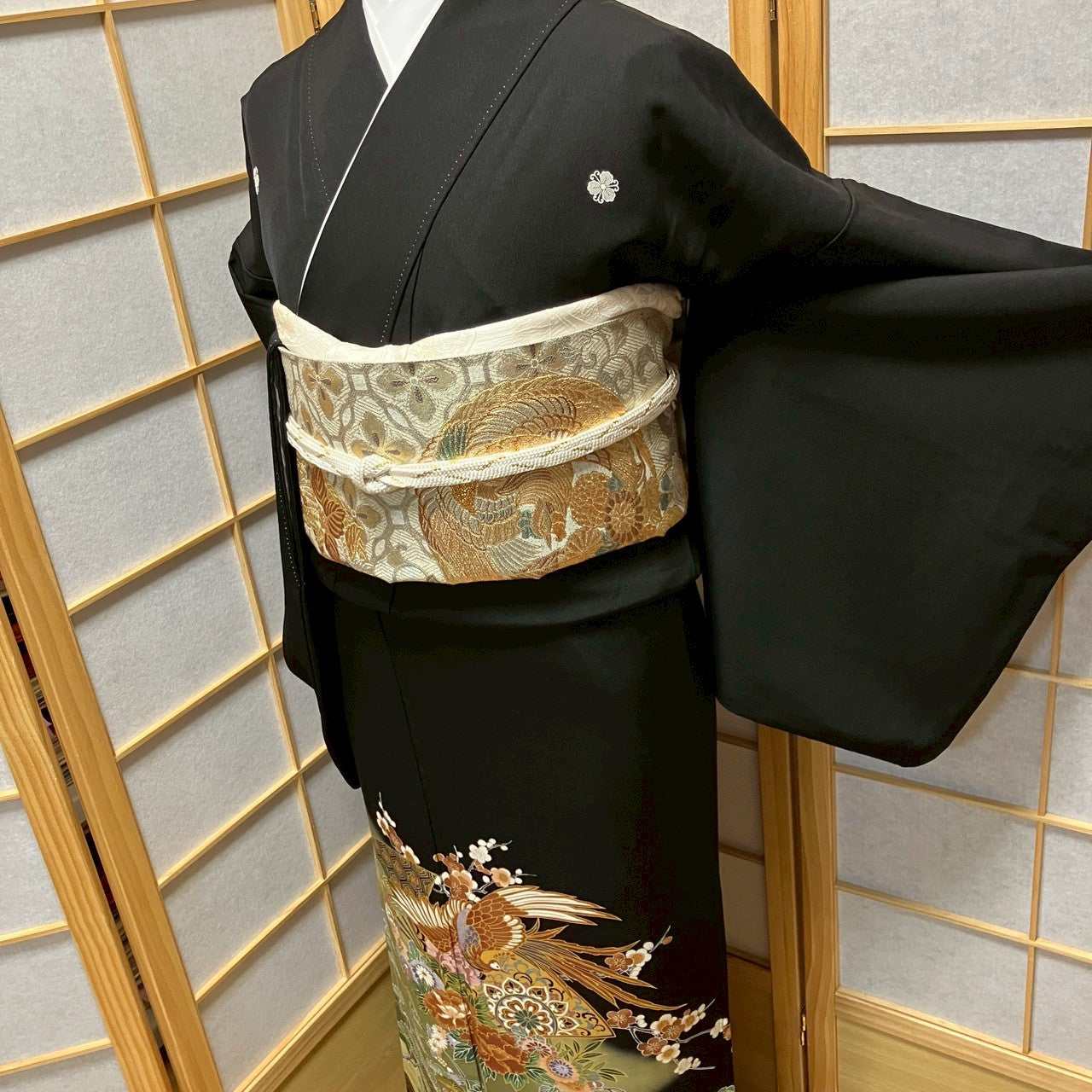 7136# Japanese Tomesode Kimono Vintage Womens Silk Fabric Robe Kimono only sold