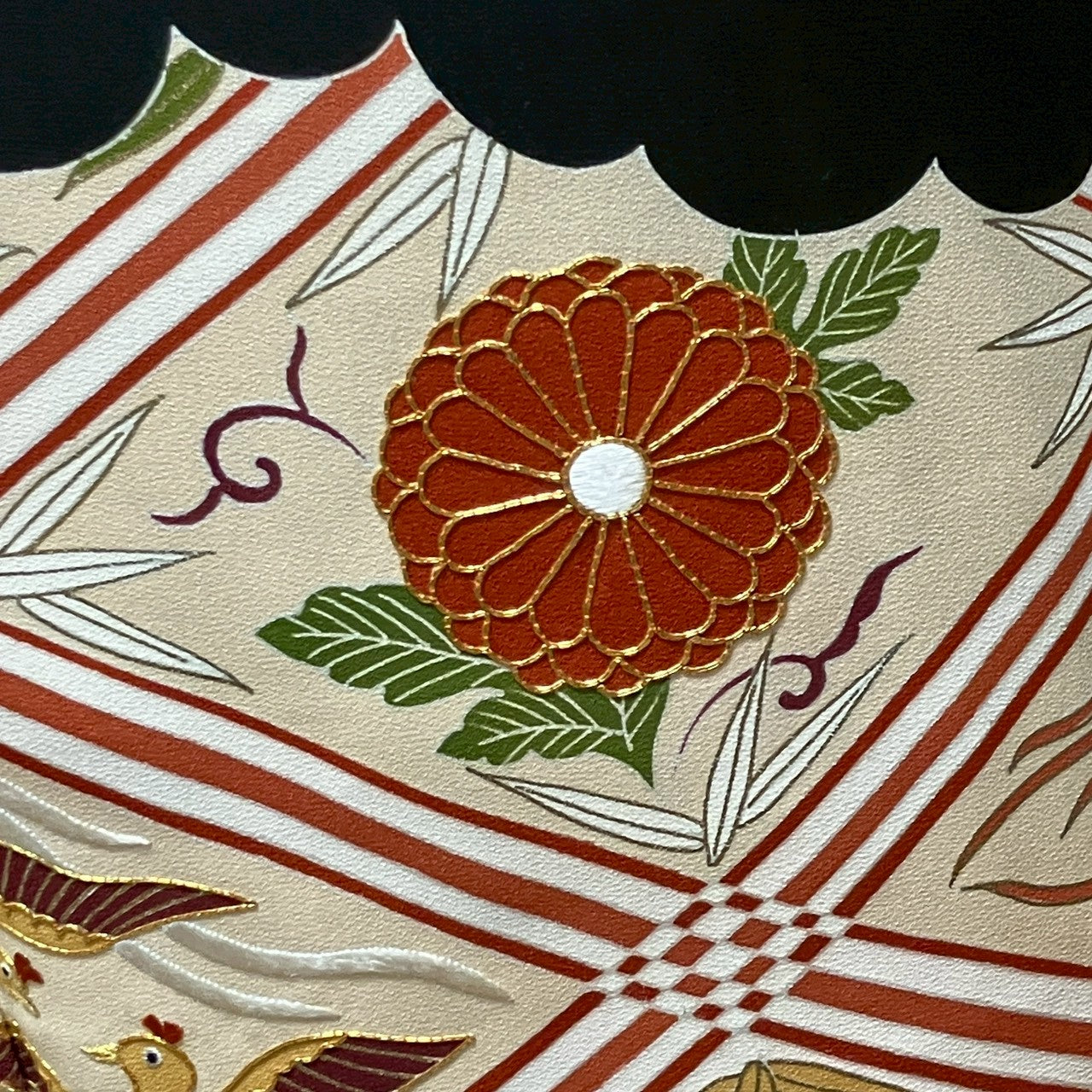 7139# Japanese Kimono Vintage Womens Silk Fabric Robe Kimono only sold Black