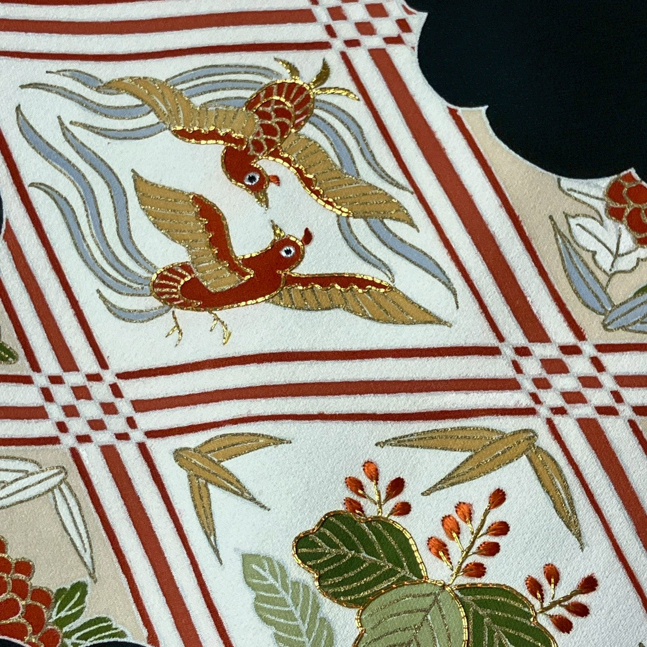 7139# Japanese Kimono Vintage Womens Silk Fabric Robe Kimono only sold Black