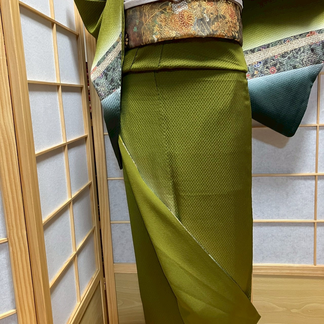 7145# Japanese Kimono Vintage Womens Silk Fabric Robe Kimono only sold Shibori