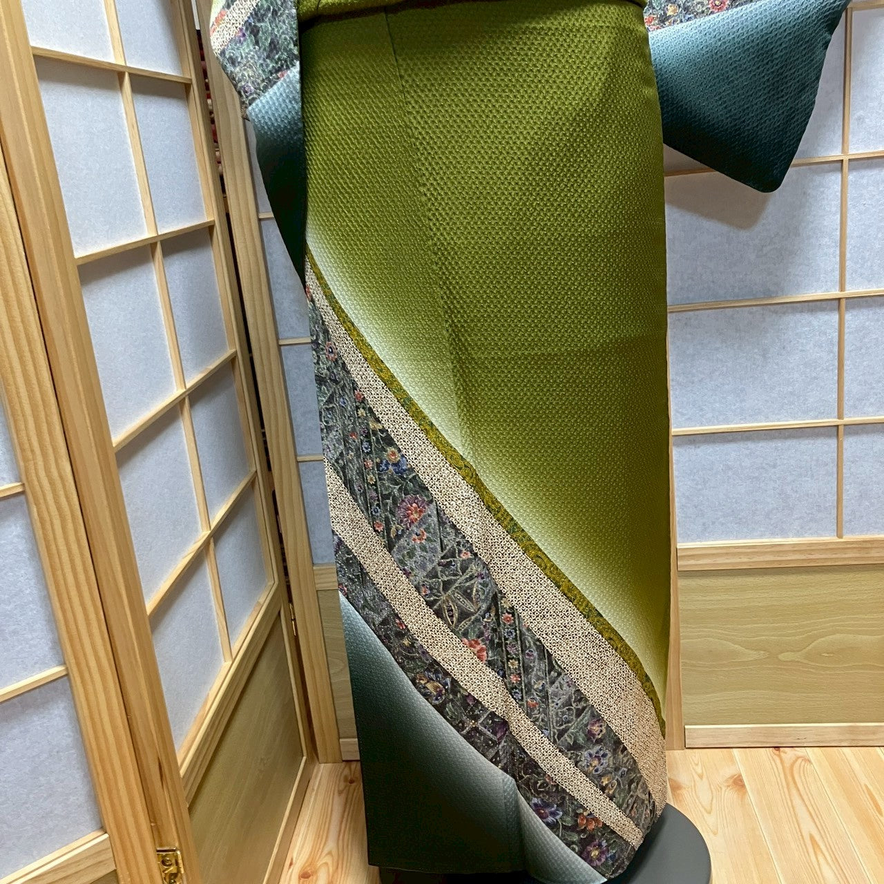 7145# Japanese Kimono Vintage Womens Silk Fabric Robe Kimono only sold Shibori