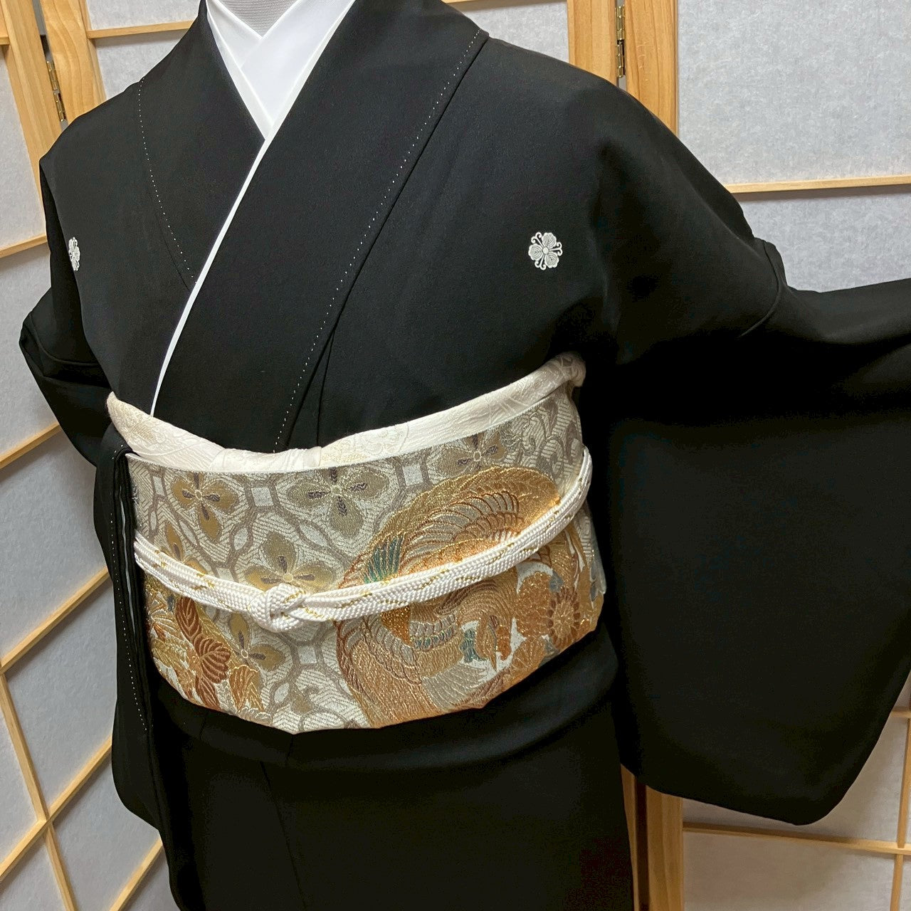 7136# Japanese Tomesode Kimono Vintage Womens Silk Fabric Robe Kimono only sold