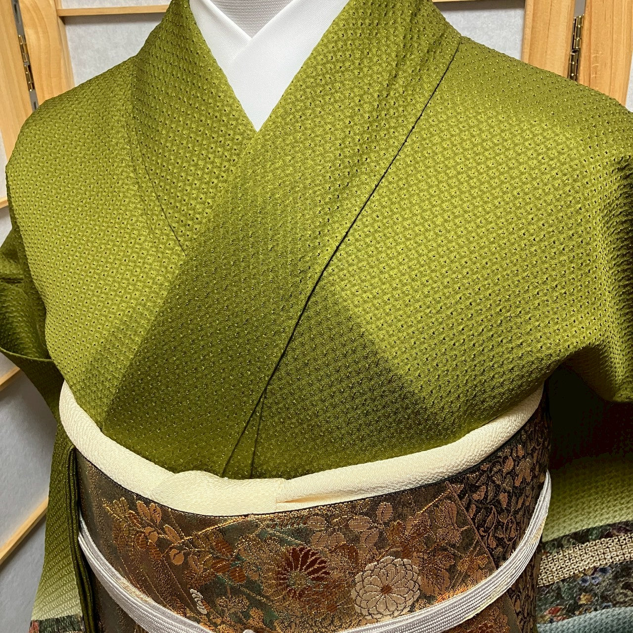 7145# Japanese Kimono Vintage Womens Silk Fabric Robe Kimono only sold Shibori