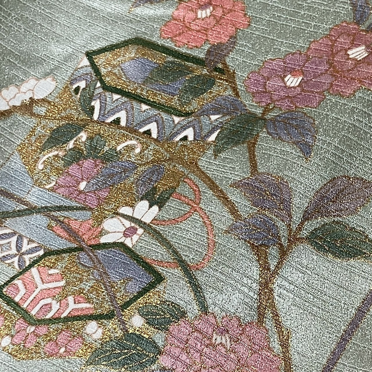 7146# Japanese Kimono Vintage Womens Silk Fabric Robe Kimono only sold