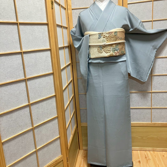 7158# Japanese Plain Kimono Vintage Womens Silk Fabric Robe Kimono only sold