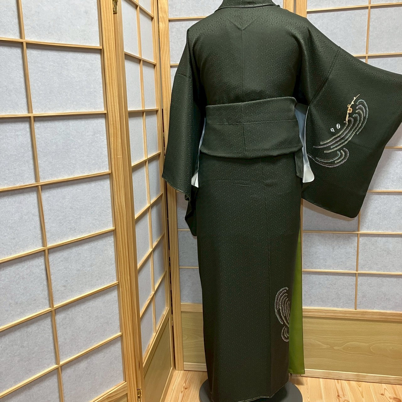 7159# Japanese Kimono Vintage Womens Silk Fabric Robe Kimono only sold