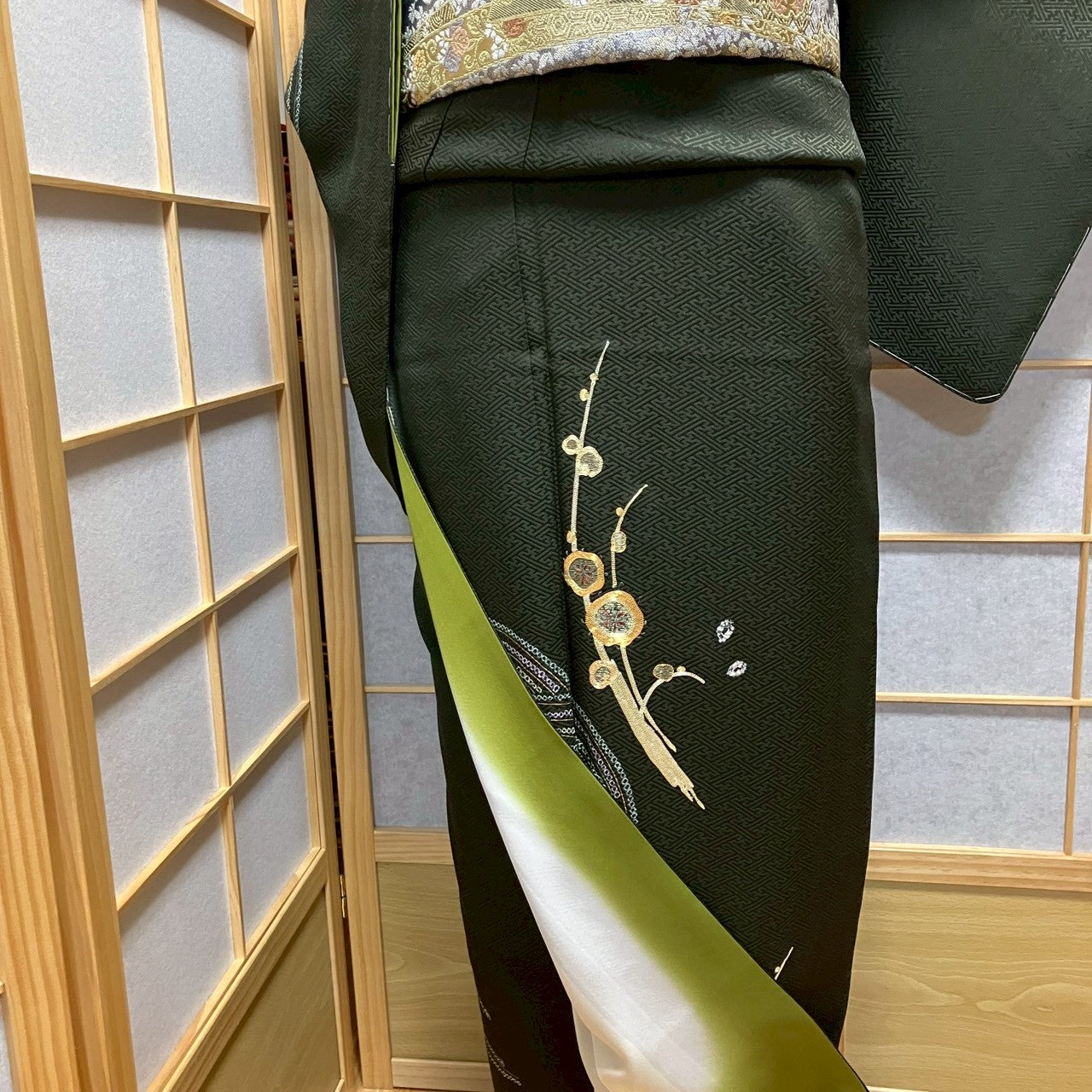 7159# Japanese Kimono Vintage Womens Silk Fabric Robe Kimono only sold
