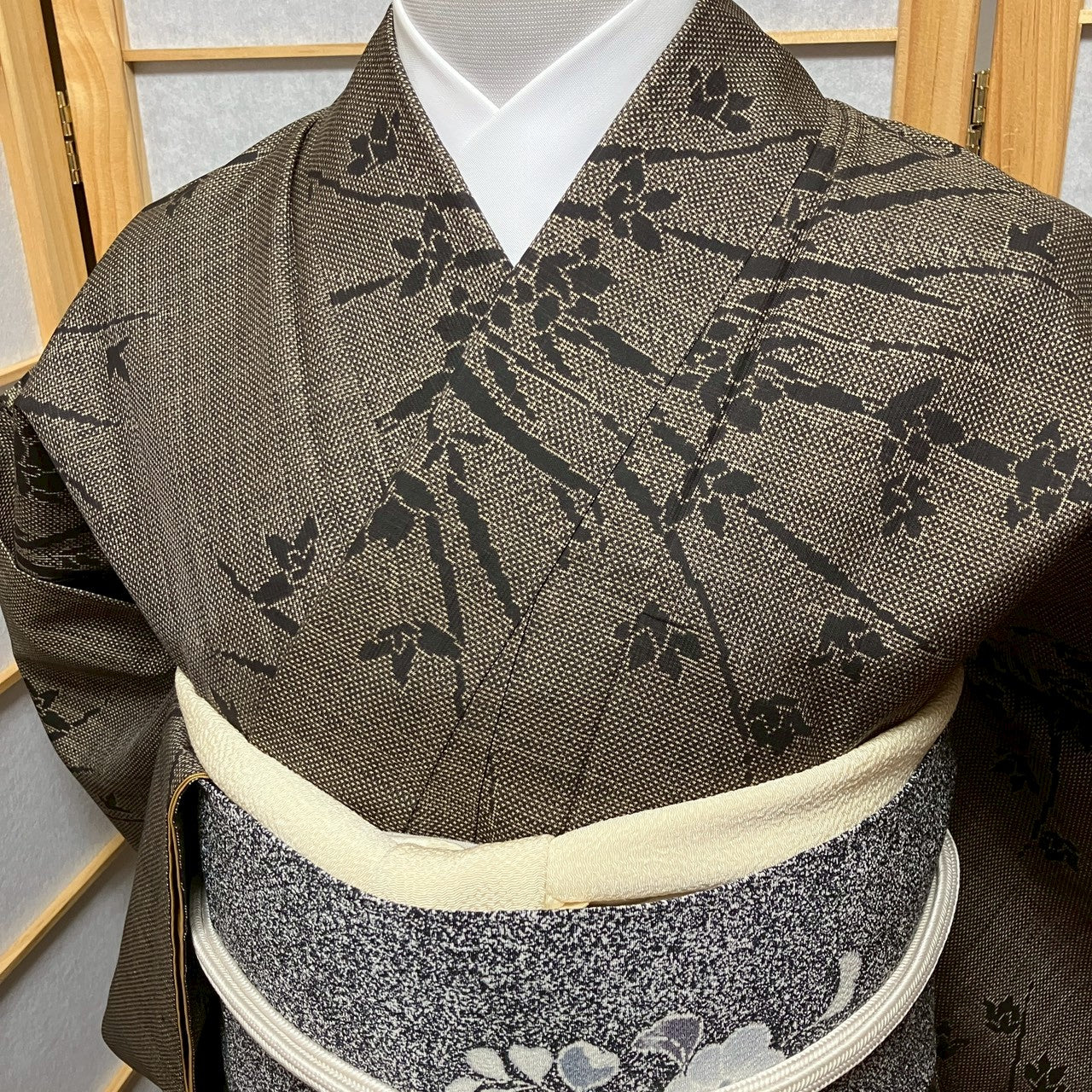 7149# Japanese Kimono Vintage Womens Silk Pongee Fabric Robe Kimono only sold