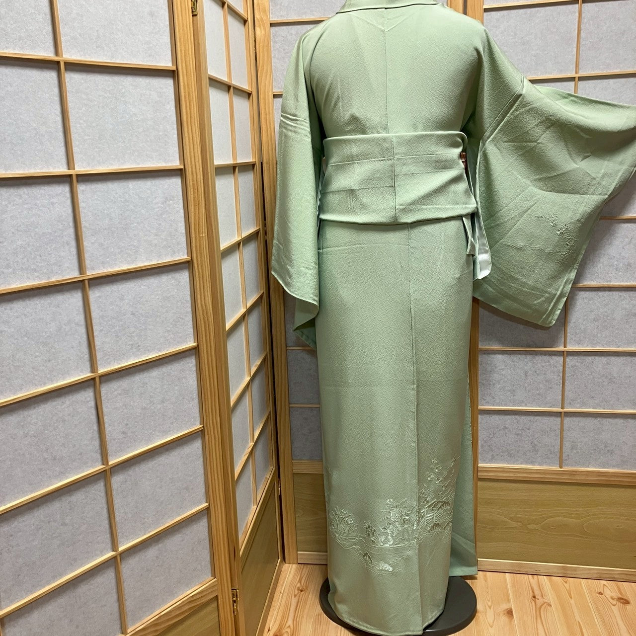 7163# Japanese Kimono Vintage Womens Silk Fabric Robe Kimono only sold