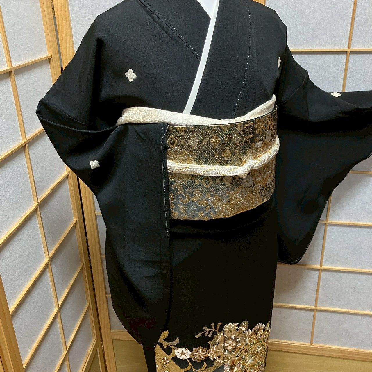 7150# Japanese Tomesode Kimono Vintage Womens Silk Fabric Robe Kimono only sold