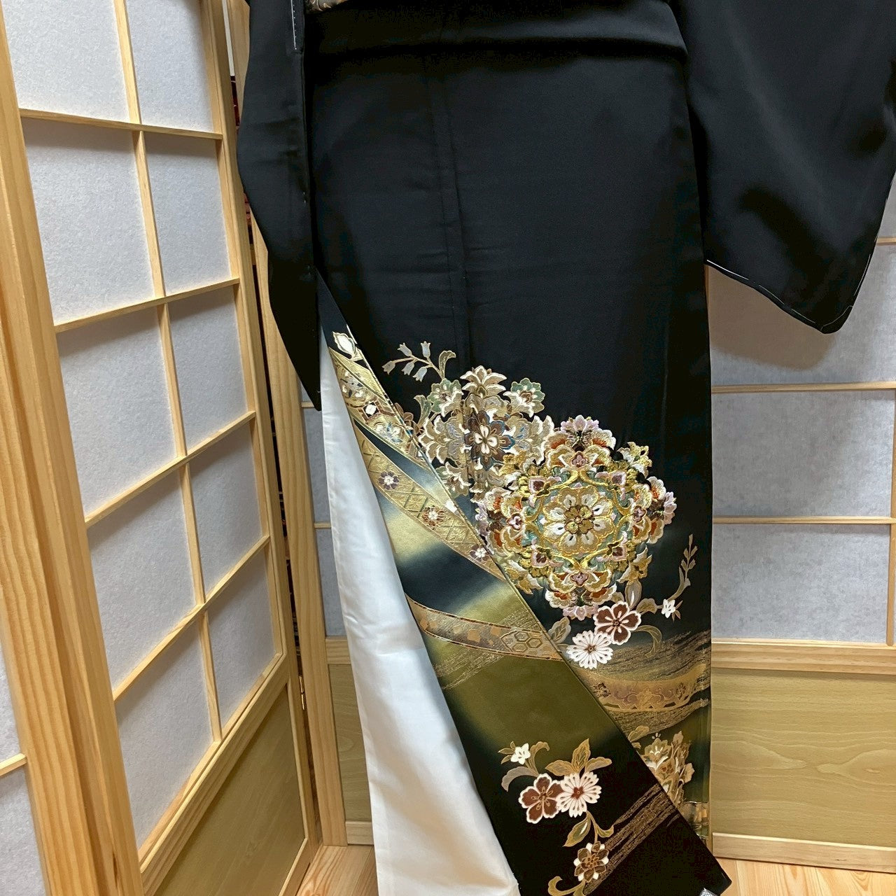 7150# Japanese Tomesode Kimono Vintage Womens Silk Fabric Robe Kimono only sold