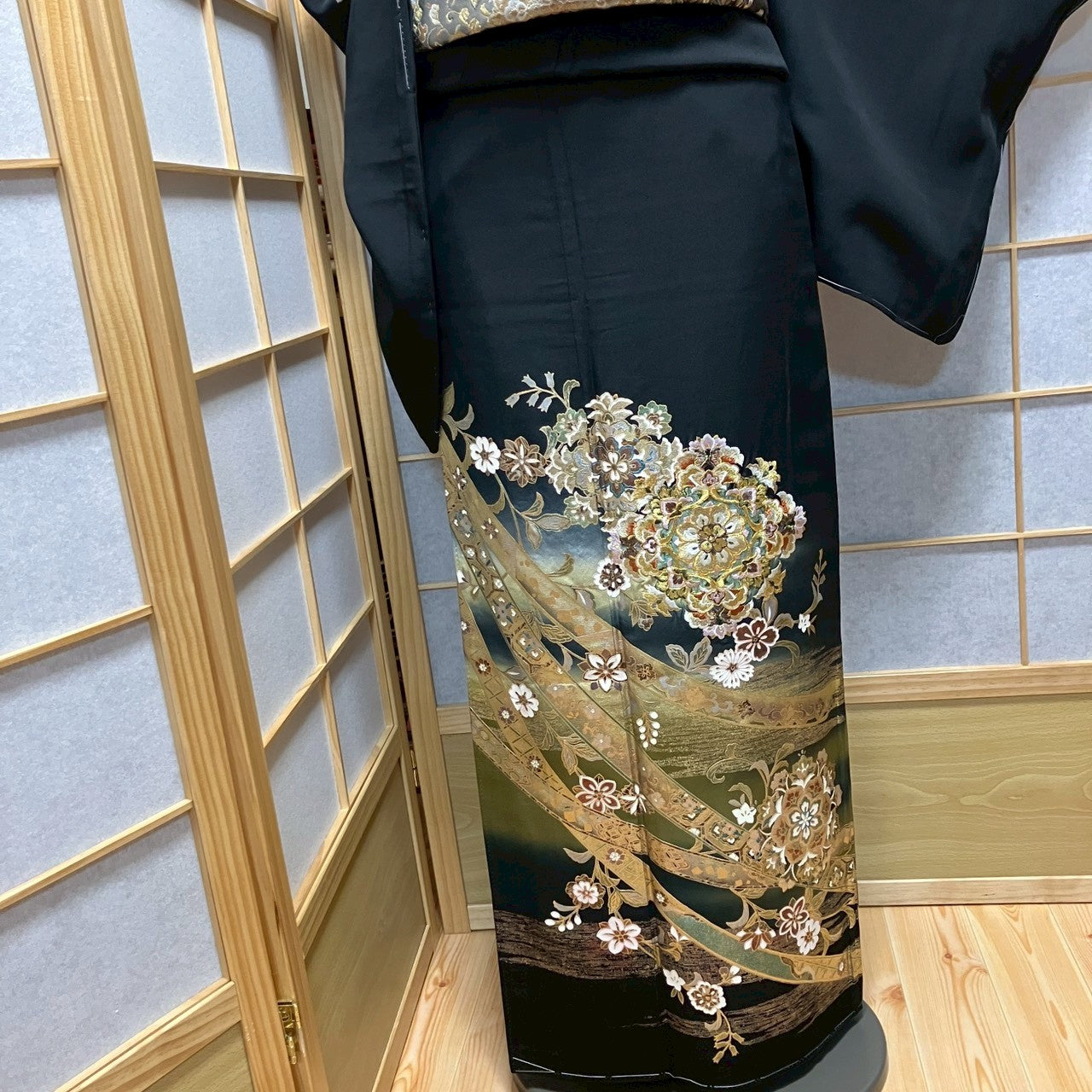 7150# Japanese Tomesode Kimono Vintage Womens Silk Fabric Robe Kimono only sold